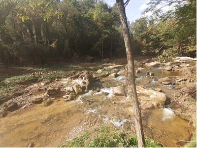 La riera de la Gavarresa, al Molí de la Coromina, després de la primera actuació duta a terme.