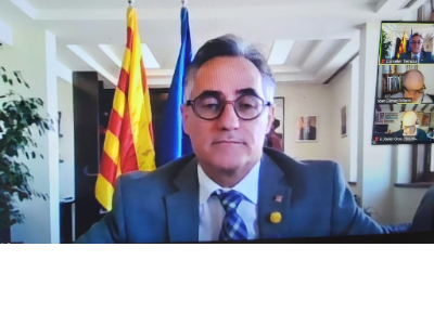 El conseller Tremosa en la reunió amb els agents del sistema català de recerca 