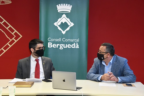 El conseller Puigneró presentant el projecte de desplegament de la fibra òptica de la Generalitat a la comarca del Berguedà