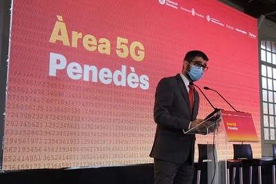 El conseller Puigneró durant el discurs de presentació de l'Àrea 5G Penedès