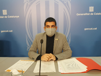 El conseller Chakir el Homrani en roda de premsa El conseller Chakir el Homrani en roda de premsa