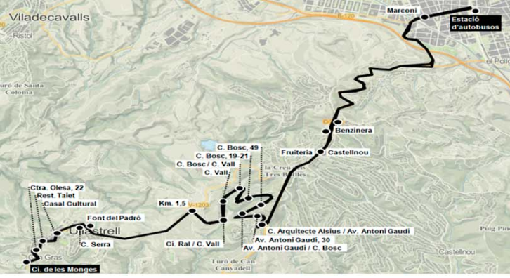 Plànol recorregut bus M7