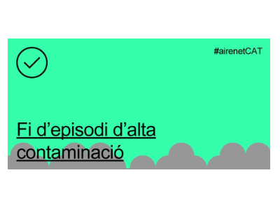 Fi episodi alta contaminació
Fi episodi alta contaminació
