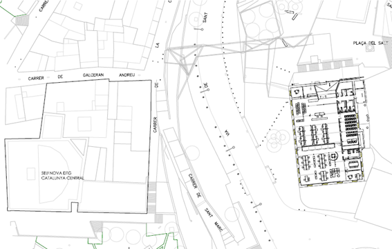 Plànol de situació de l'OAC dins del Centre Històric de Manresa