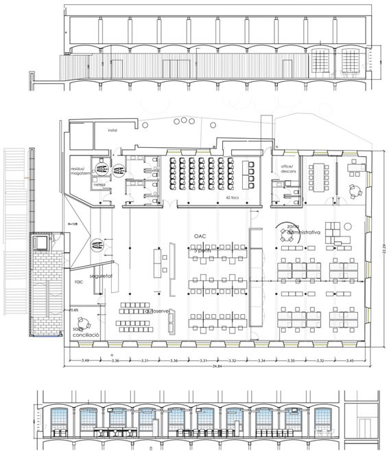 Distribució de l'espai de la futura OAC Catalunya Central
