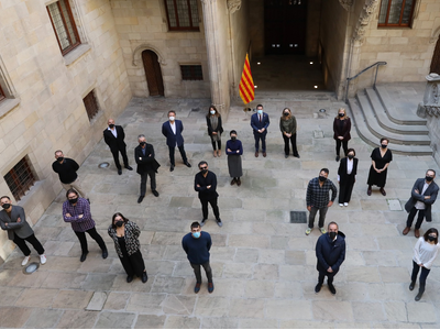 El vicepresident Aragonès i les conselleres Budó i Ponsa reben a Palau els guanyadors de la XIII edició dels Premis Gaudí