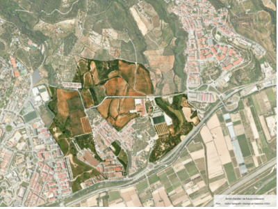 Àmbit de l'estudi i el futur pla de l'entorn de la Colònia Güell, a Santa Coloma de Cervelló i Sant Boi de Llobregat.