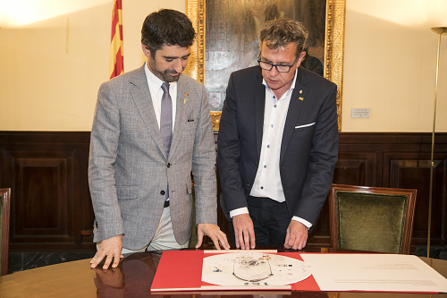 El conseller Puigneró i el president de la Diputació de Lleida, Joan Talarn