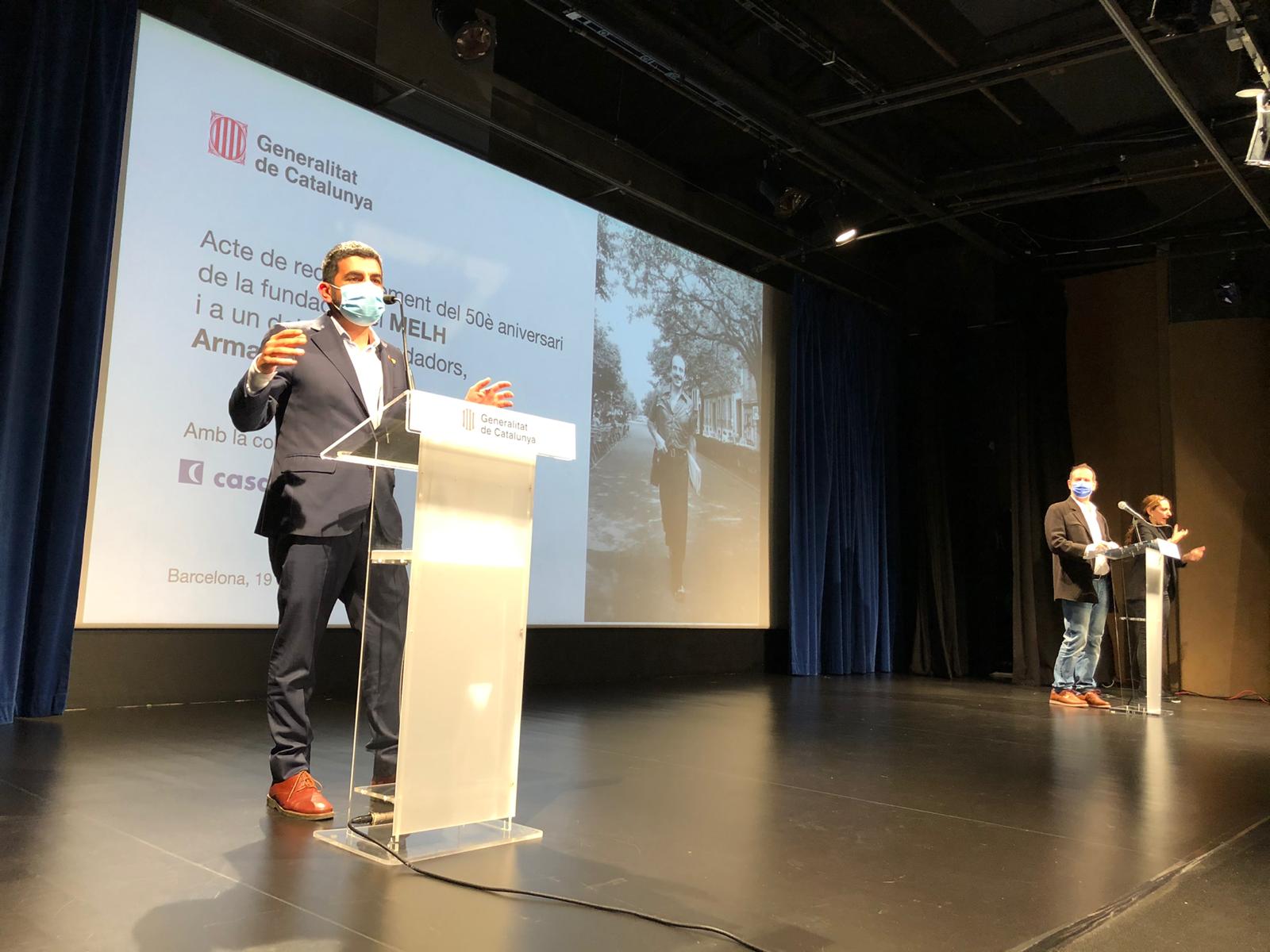 El conseller El Homrani intervé a l'acte. El conseller El Homrani intervé a l'acte.