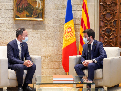 El president de la Generalitat i el cap del Govern d'Andorra, durant la reunió