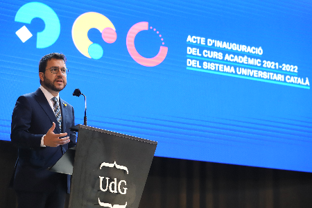 El president Aragonès a la inauguració del curs universitari 2021-22 (Foto: Rubén Moreno)