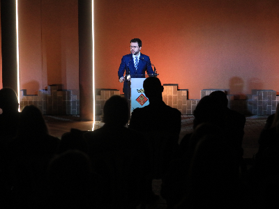 El president Aragonès durant la inauguració de l'Espai de Memòria de Juneda (foto: Jordi Bedmar)