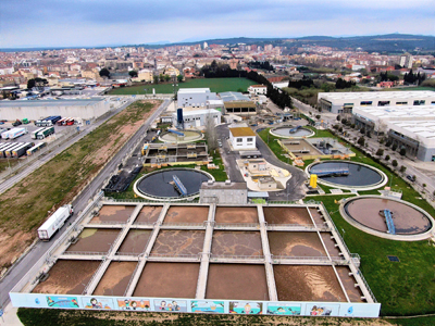 Vista aèria de la depuradora de Figueres. 