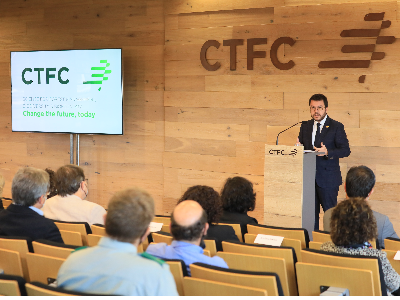 El president Aragonès al CTFC (Foto: Jordi Bedmar)