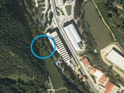 Ubicació plantejada per construir l'estació d'aforament del riu Freser, a Ripoll. 