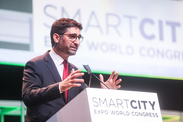 El vicepresident Puigneró durant l'acte inaugural de l'Smart City Expo World Congress