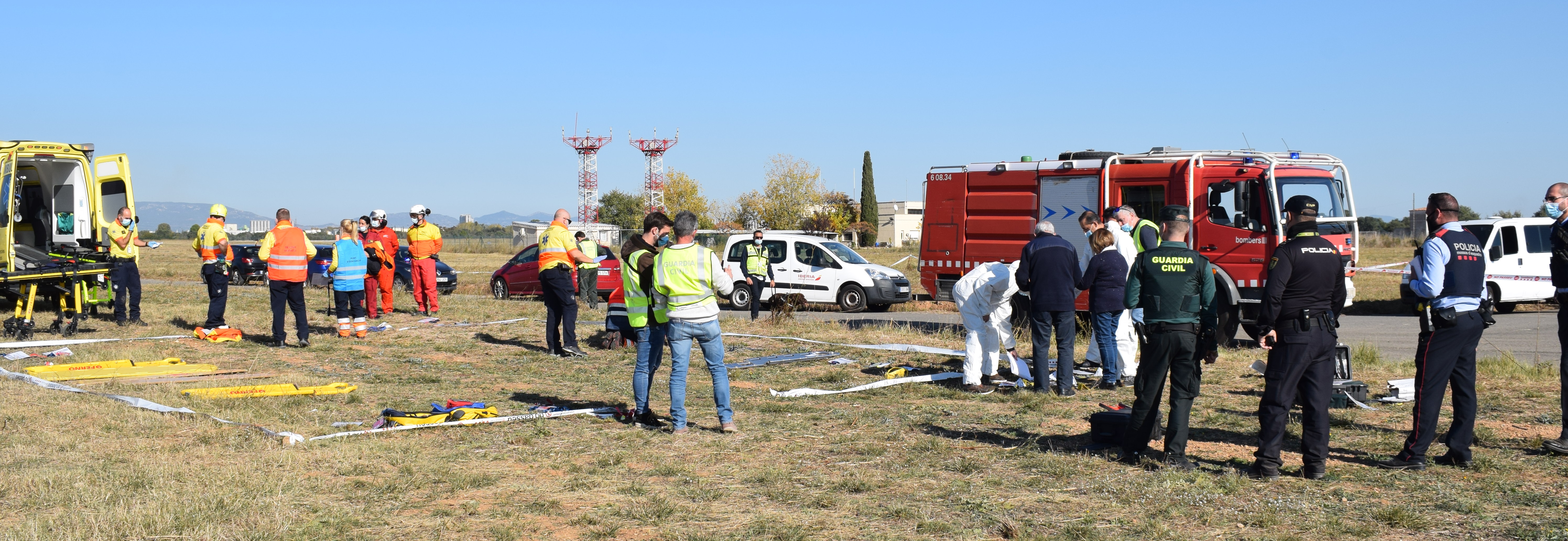 Imatge del simulacre realitzat a l'aeroport de Reus