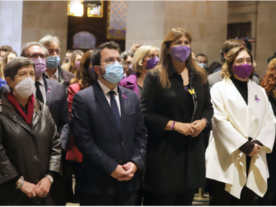 El president Aragonès ha encapçalat l'acte commemoratiu del Dia Internacional per a l'Eliminació de la Violència vers les Dones