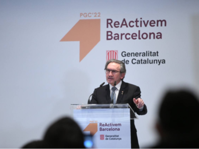El conseller Giró duraant la presentació del Projecte de pressupostos de la Generalitat davant els agents econòmics i socials de les comarques de Barcelona
