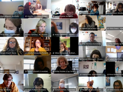 Imatge de la trobada virtual entre el Departament d'Igualtat i Feminismes i representants dels ens locals del Baix Llobregat, el Barcelonès, el Maresme, el Vallès Occidental i el Vallès Oriental.