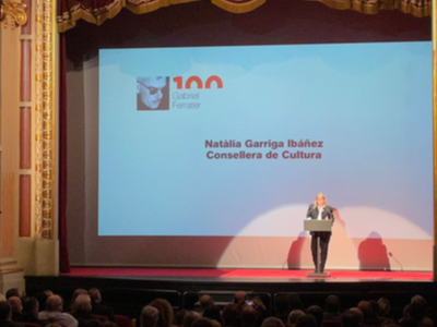 La consellera de Cultura, Natàlia Garriga, en la inauguració de l'any Gabriel Ferrater