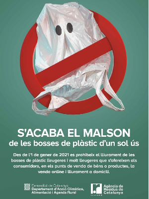 Cartell prohibició bosses de plàstic Cartell prohibició bosses de plàstic