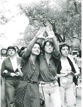Manifestació feminista. Pilar Aymerich i Puig