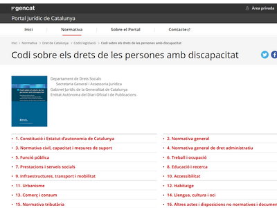 La Generalitat publica en línia el nou 'Codi sobre els drets de les persones amb discapacitat'