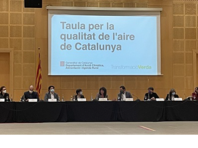 Moment de la reunió de la Taula per la qualitat de l'aire de Catalunya