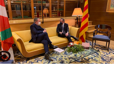 Reunió entre el conseller Giró i el seu homòleg basc, Pedro Azpiazu