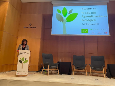 Teresa Jordà inaugurant el Congrés català de la Producció Agroalimentària Ecològica