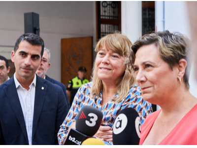 El conseller Company, la consellera Garriga i la consellera Tamarit a l'acte institucional de l'Any Fuster