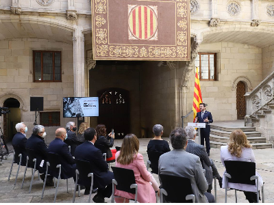 El president de la Generalitat, Pere Aragonès i Garcia, participa en l'acte de commemoració del dia de la República.