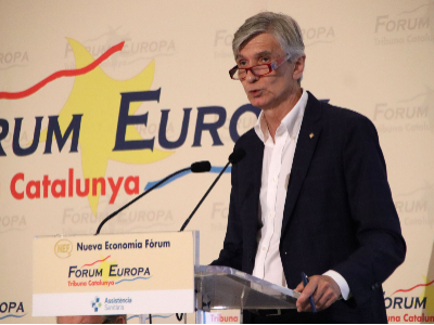 El conseller de Salut, Josep Maria Argimon, durant la conferència al Nueva Economia Fòrum Europa Tribuna Catalunya