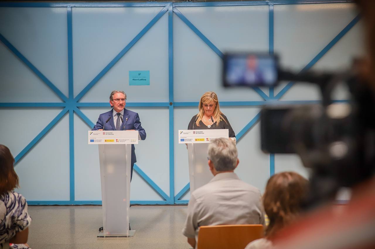 Els consellers Giró i Cervera durant la roda de premsa