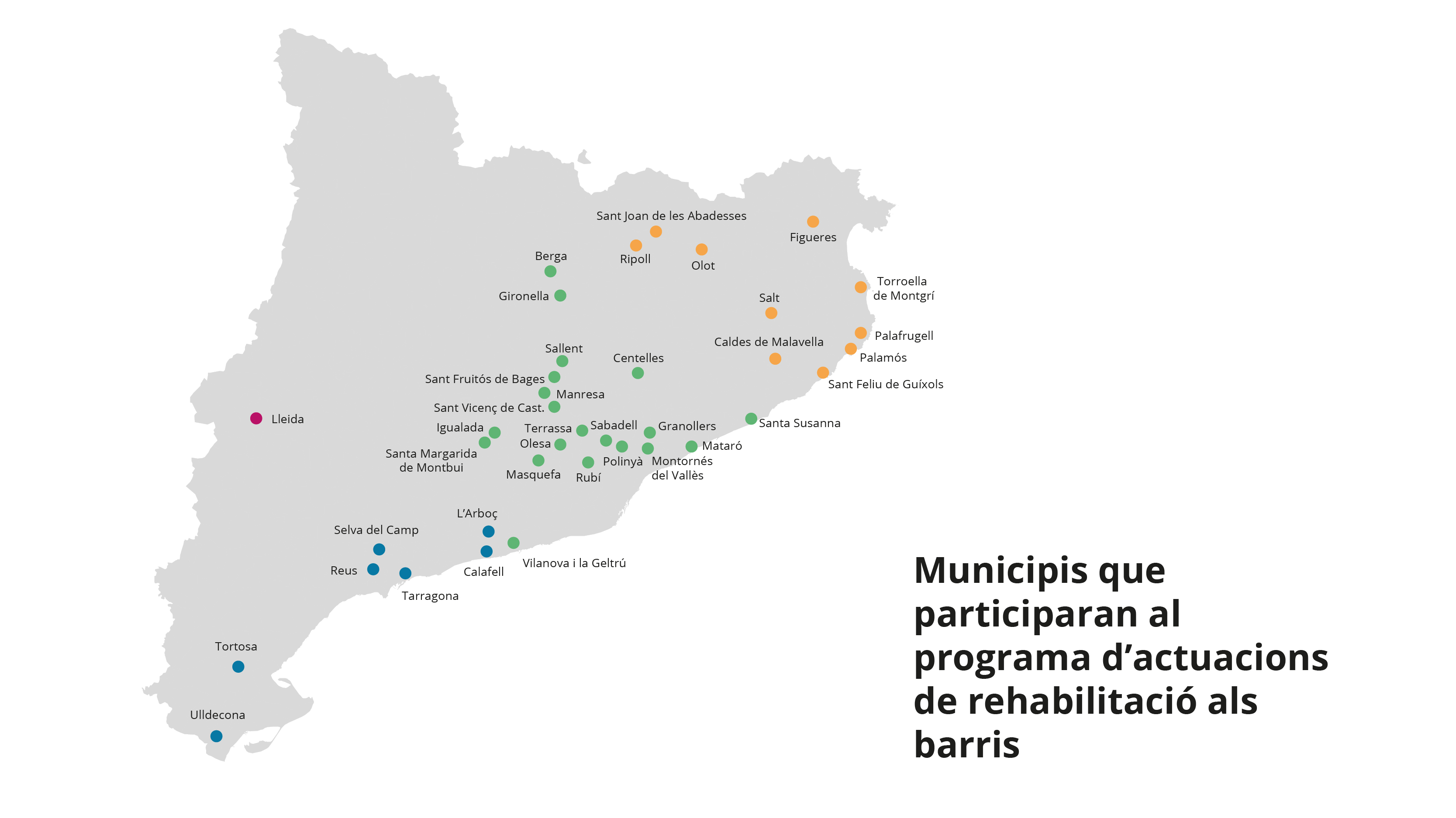 Mapa de municipis que participaran al programa