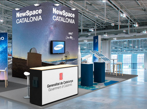 Imatge de l'estand NewSpace Catalonia a l'IAC 22
