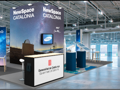 Maqueta de l'estand NewSpace Catalonia a l'IAC 22