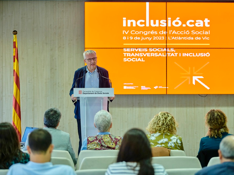 El director general de Serveis Socials, Josep Maria Forné en un moment de l'acte.