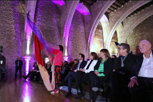 El president Aragonès i la consellera Garriga durant l'acte (foto: Jordi Bedmar)