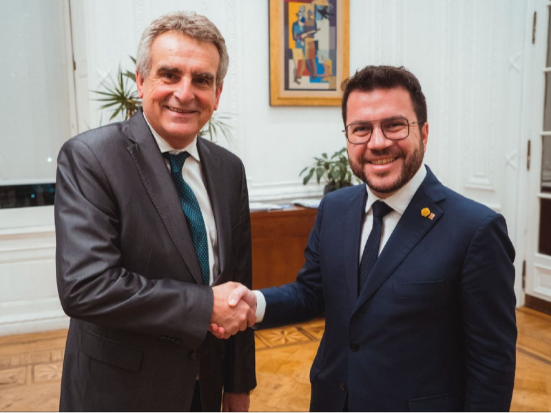 El president Aragonès amb el ministre Rossi