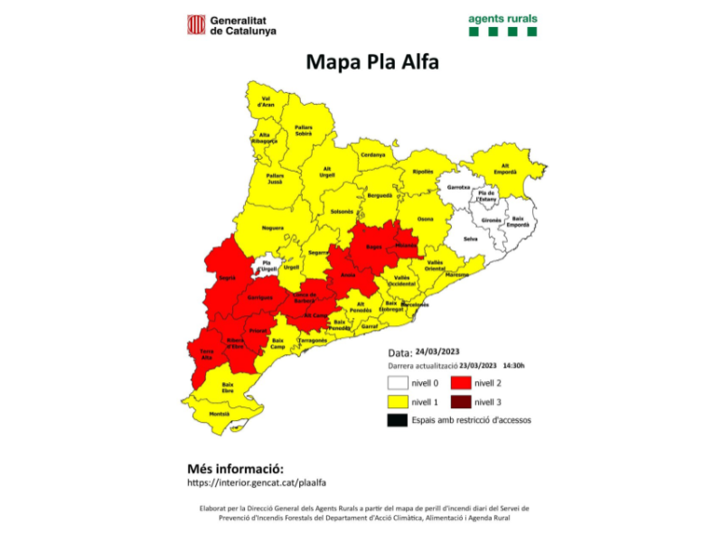 Mapa del Pla Alfa previst per al 24/03/2023