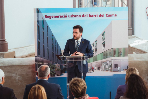 El president Aragonès presenta el projecte del Barri del Carme de Reus (foto: Arnau Carbonell)
