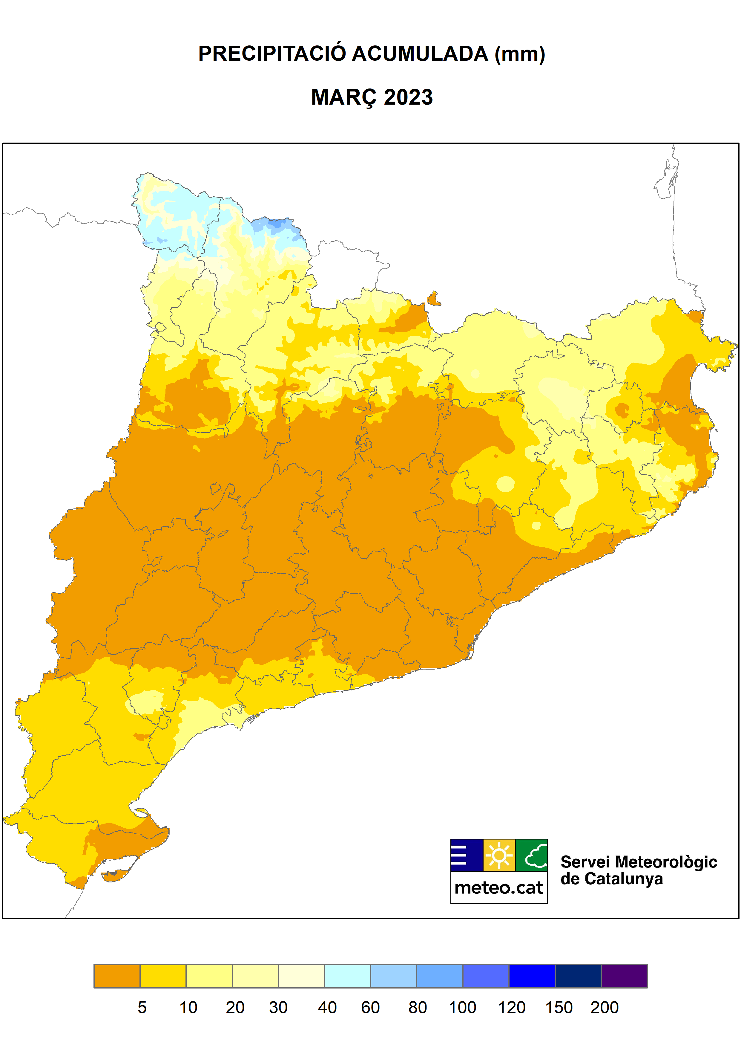 Precipitació acumulada (mm) març 2023