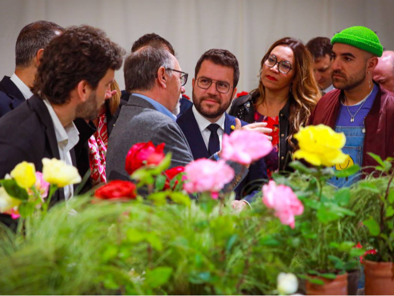 El president Aragonès al Pregó de les Roses de Sant Feliu de Llobregat (foto: Jordi Bedmar)