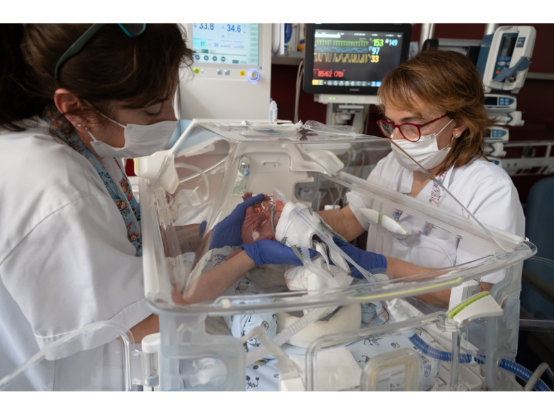 El petit Jesús a la UCI de neonatologia del Clínic Barcelona