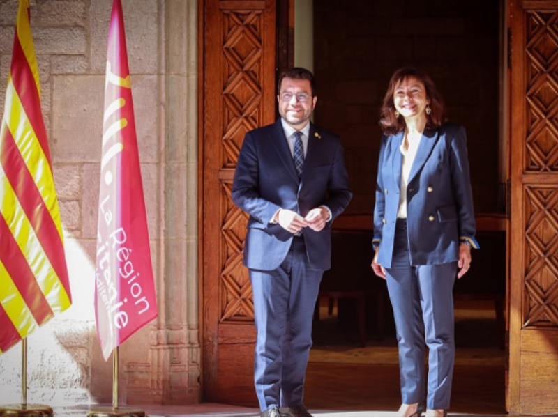 President Pere Aragonès and the President of the Occitania Region, Carole Delga.