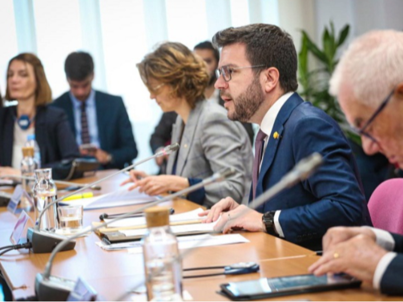 The President of the Government of Catalonia and Minister Serret met this morning in Madrid with the delegation of MEPs investigating the use of Pegasus spyware