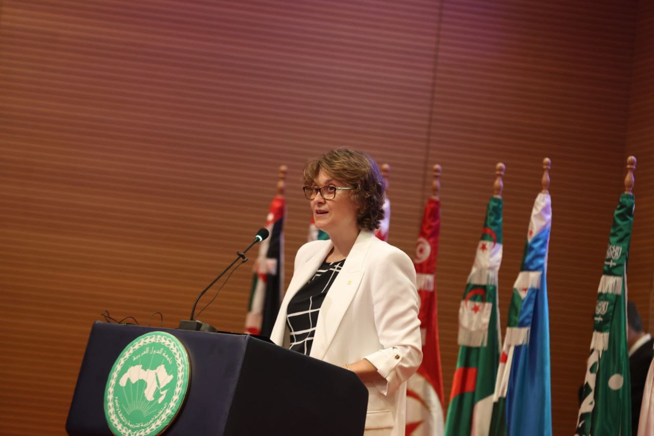 La consellera Serret, durant la seva intervenció al congrés internacional d'ALECSO.