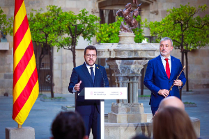 Recepció del president Aragonès al nou consistori de Barcelona (foto: Jordi Bedmar)